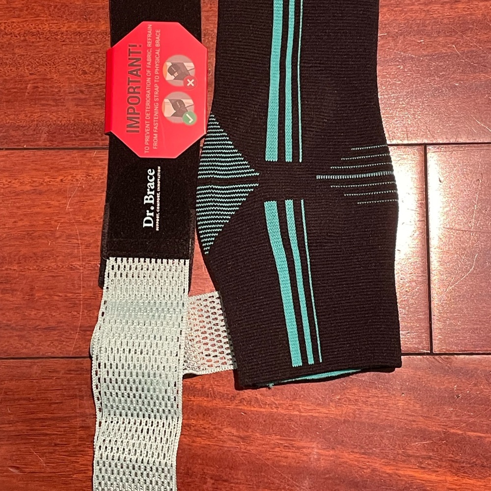 Blue and Black Athletic Ankle Brace with Stripes by Dr.Brace - Picture 1 of 3